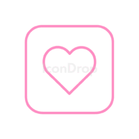 App With Pink Heart Icon Outline