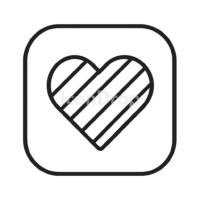 App With Rainbow Heart Icon Outline