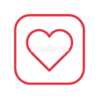 App With Red Heart Icon Outline