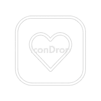 App With White Heart Icon Outline
