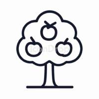 リンゴの木のアイコン(アウトライン)