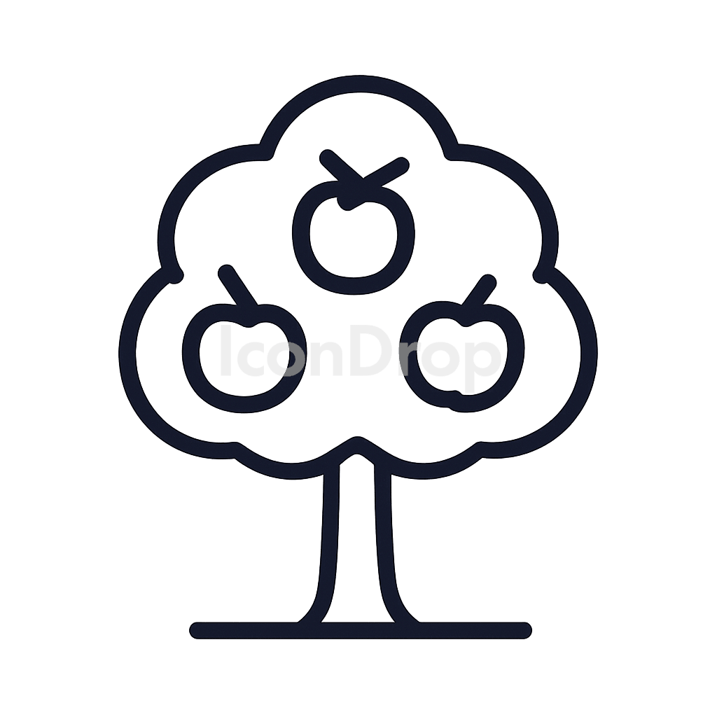 リンゴの木のアイコン アウトライン