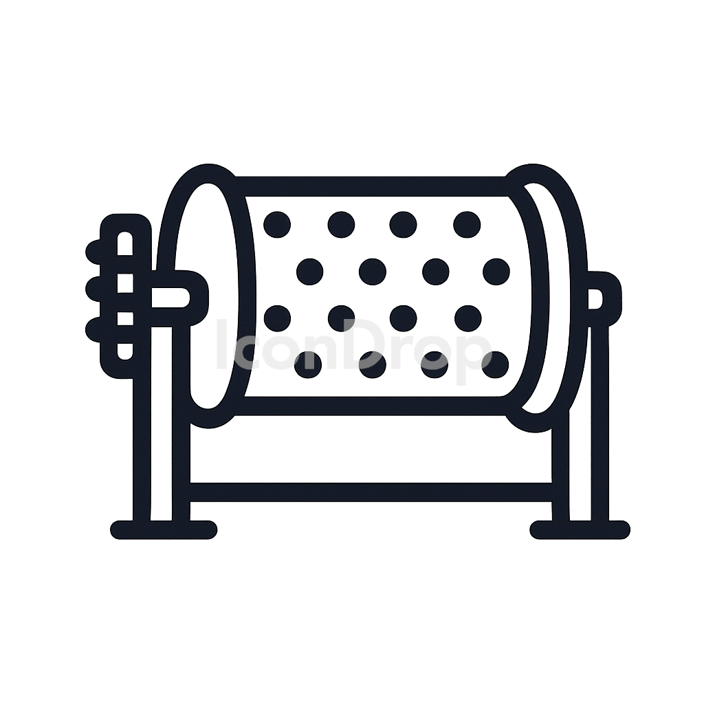 ボールミル（粉砕機）のアイコン アウトライン