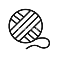 毛糸玉（ボールオブヤーン）のアイコン（アウトライン）