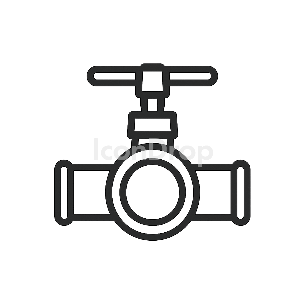 ボールバルブ（球弁）のアイコン アウトライン