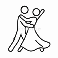 ボールルームダンス(社交ダンス)のアイコン(アウトライン)