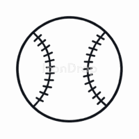 野球ボールのアイコン(アウトライン)