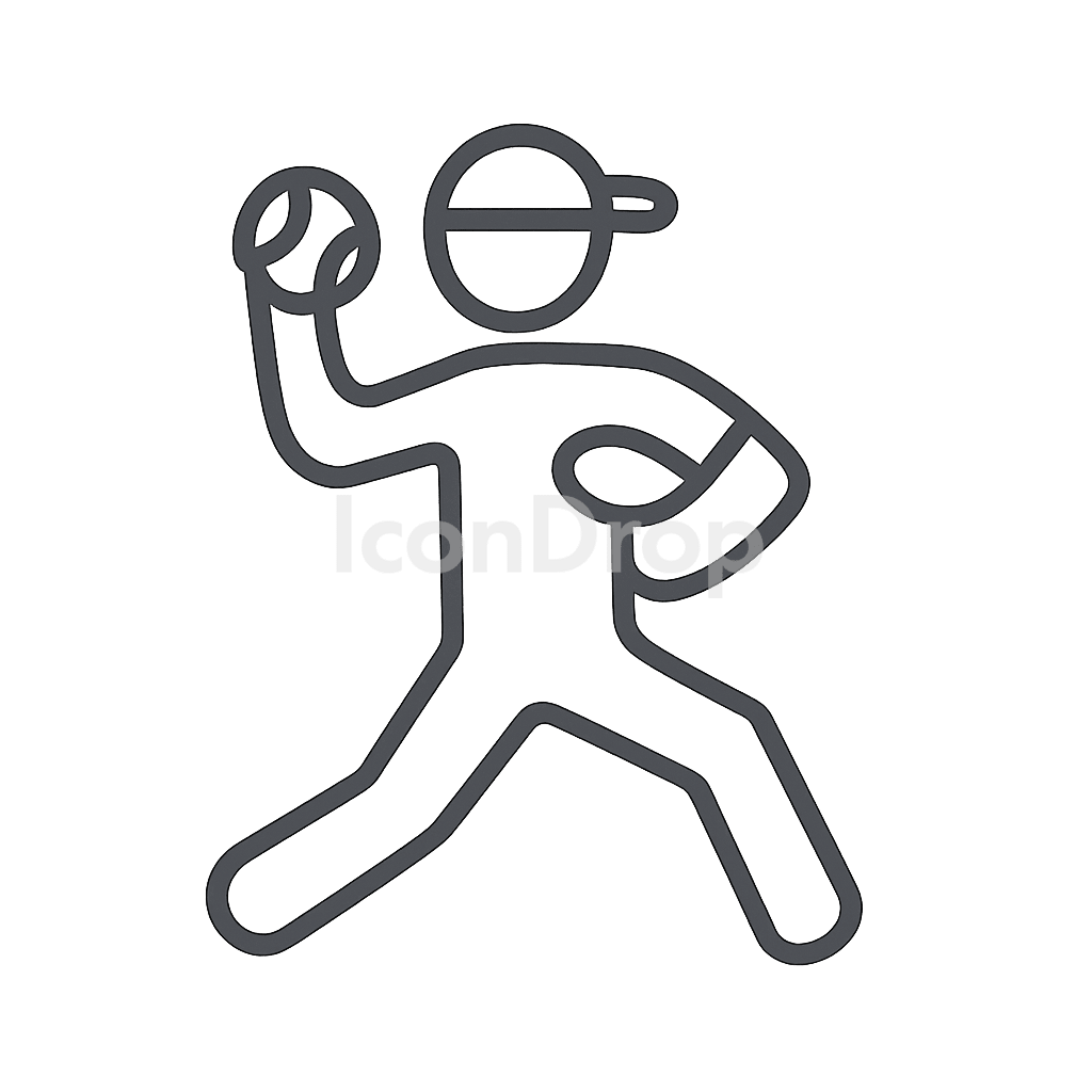 Baseball Pitcher Icon Outline
