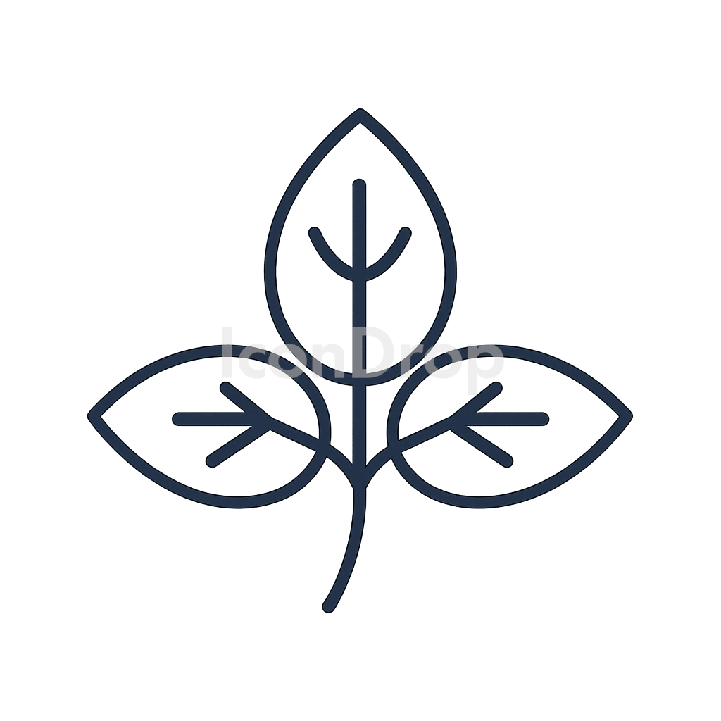 Basil Leaf Icon Outline