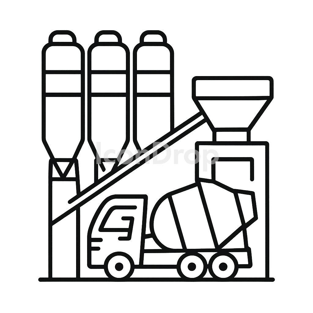 Batching Plant Icon Outline