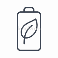 葉っぱ付きバッテリーのアイコン(アウトライン)