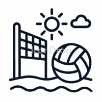 ビーチバレーボールのアイコン(アウトライン)