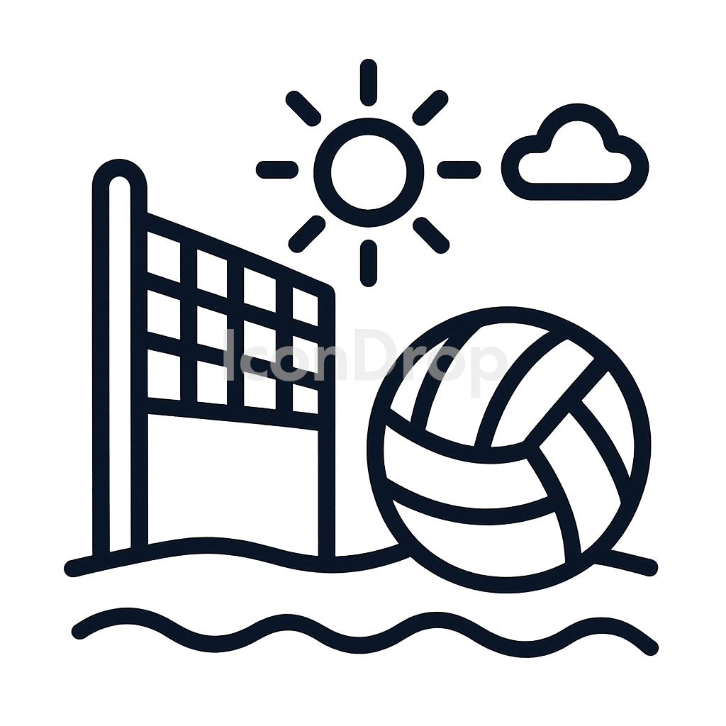 Beach Volleyball Icon Outline