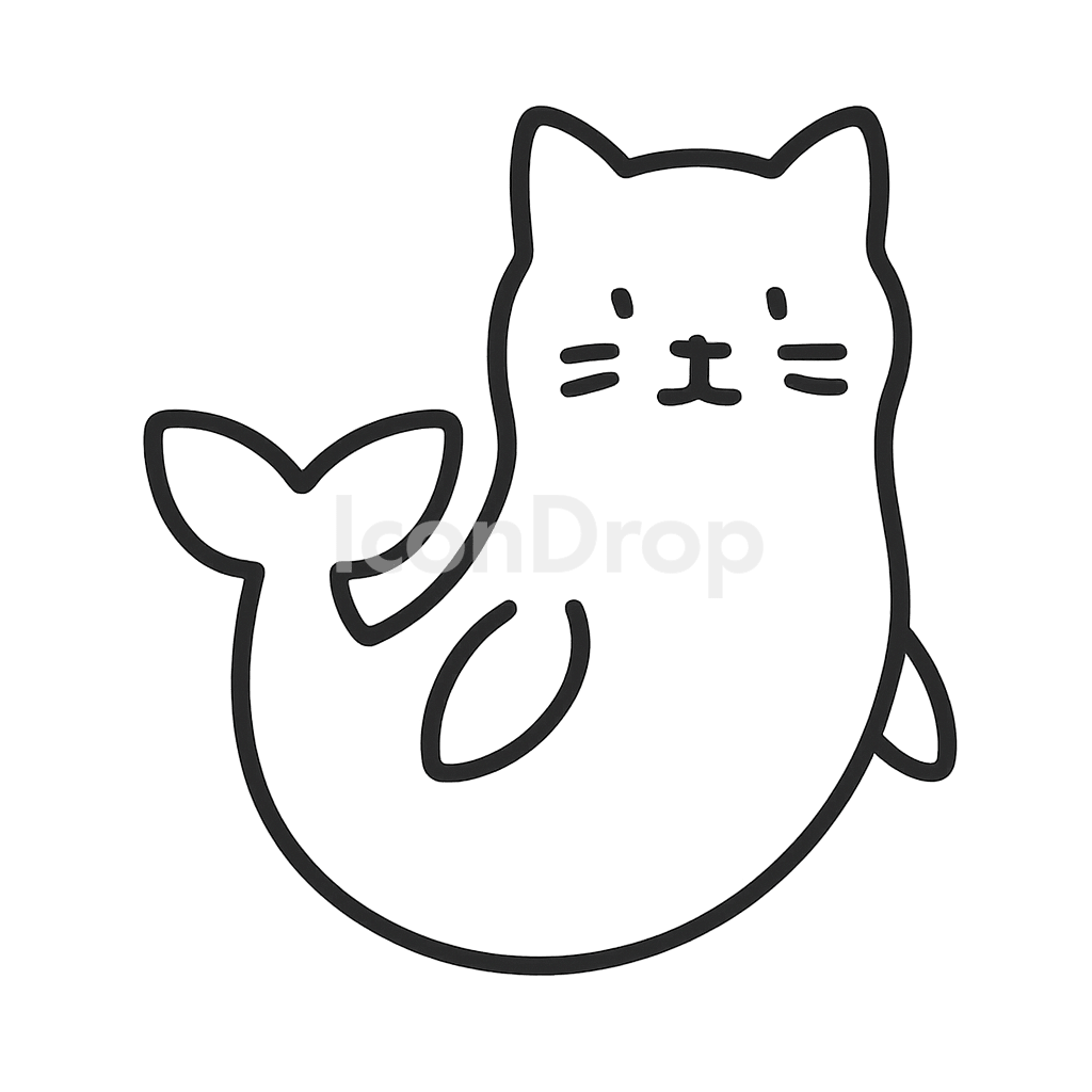 Beluga Cat Icon Outline