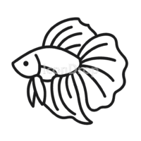 ベタ魚のアイコン（アウトライン）