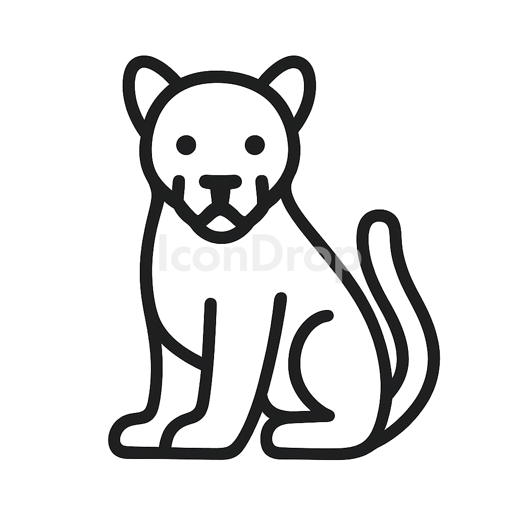 Big Cat Icon Outline