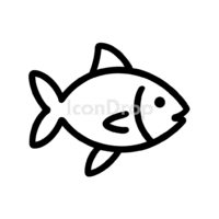 大きな魚のアイコン（アウトライン）
