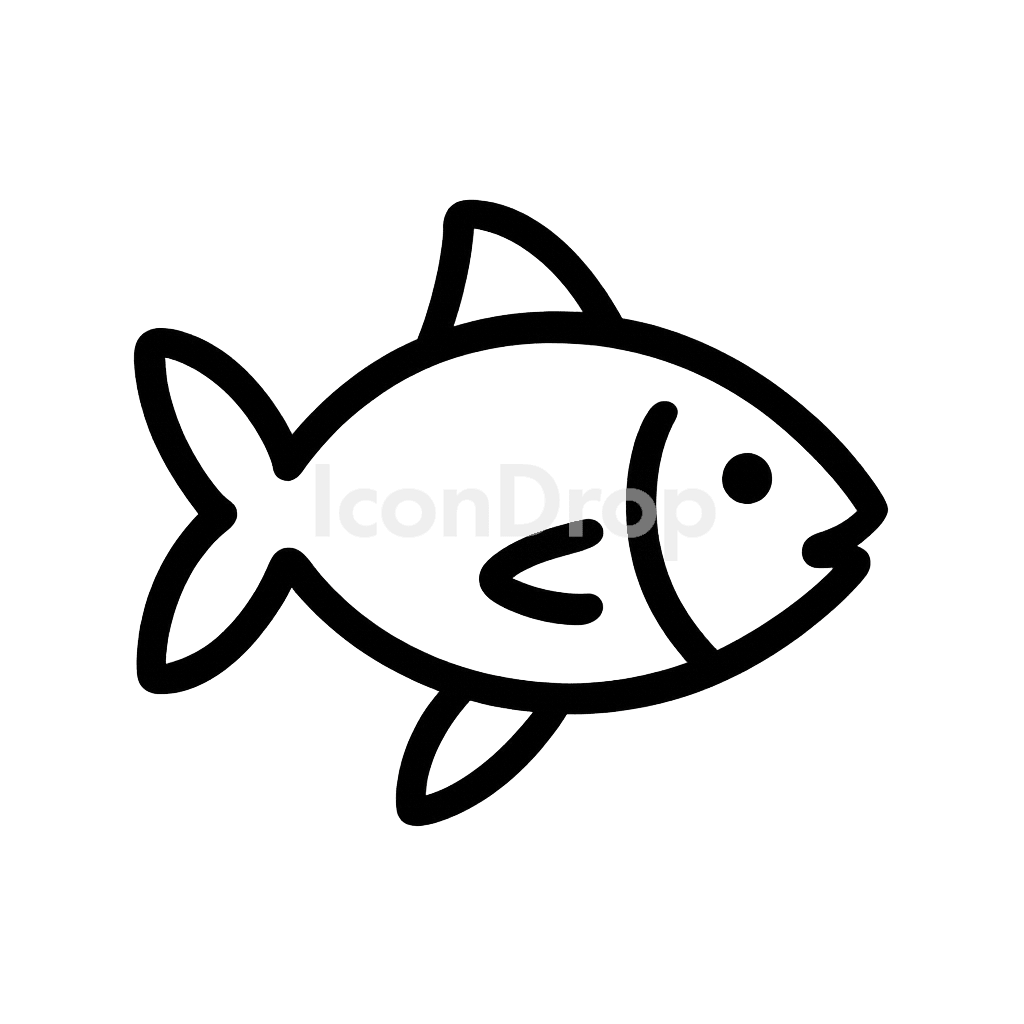 大きな魚のアイコン アウトライン