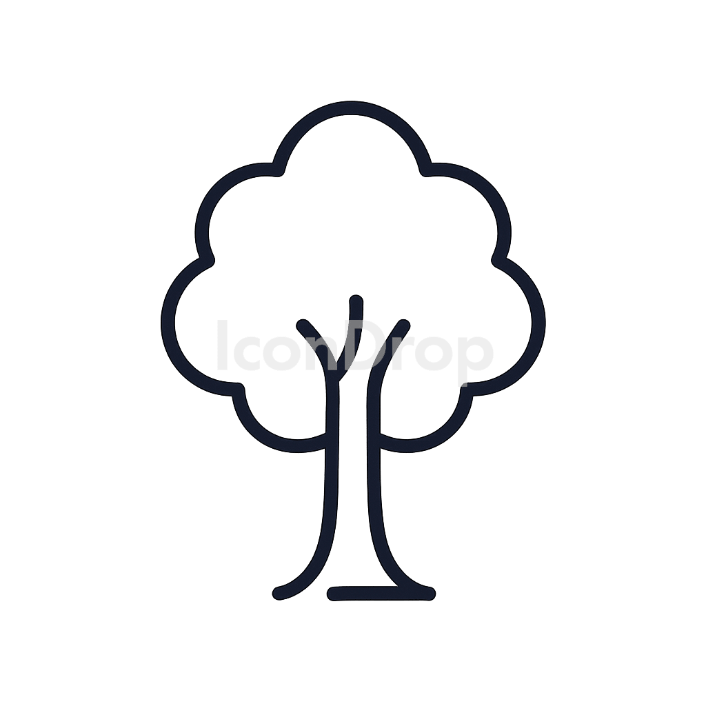 大きな木のアイコン アウトライン