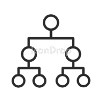 二分探索木のアイコン(アウトライン)