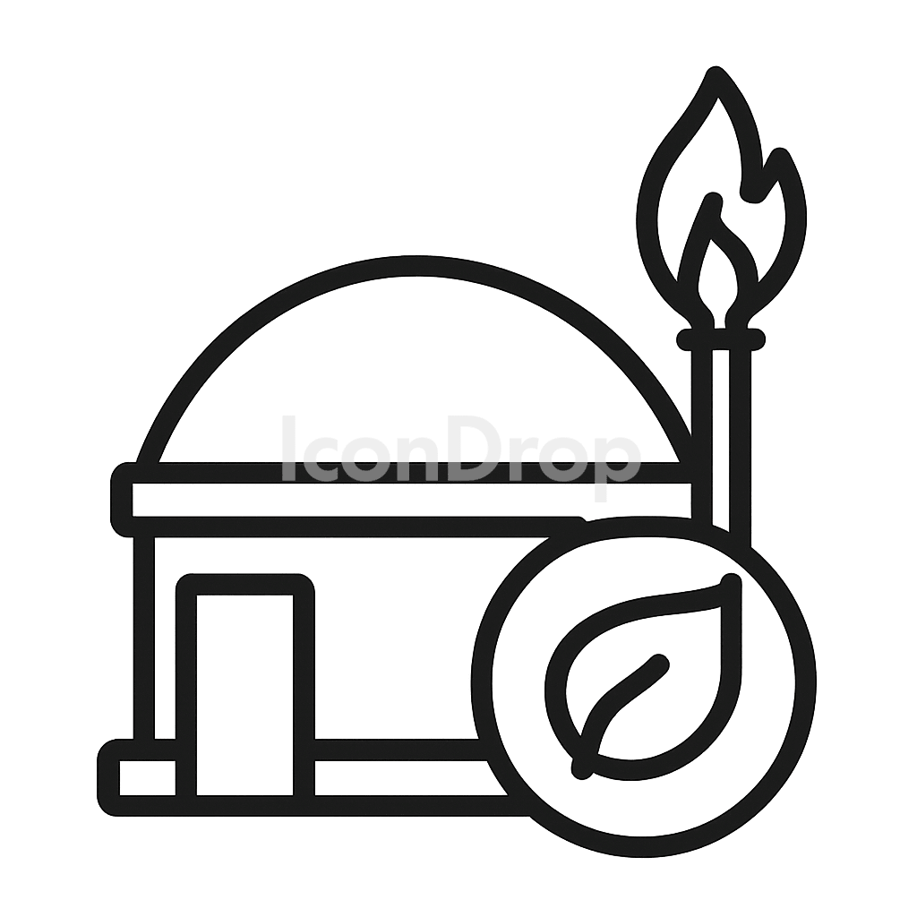 Biogas Plant Icon Outline