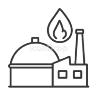 Biogas Power Plant Icon Outline