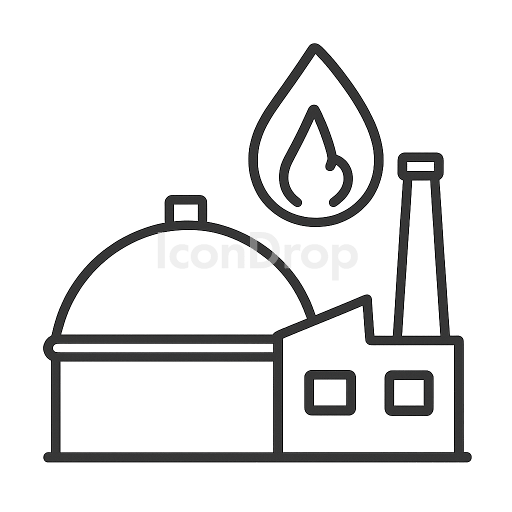 Biogas Power Plant Icon Outline