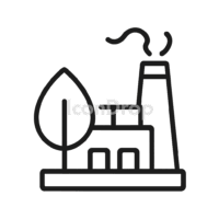 Biomass Power Plant Icon Outline