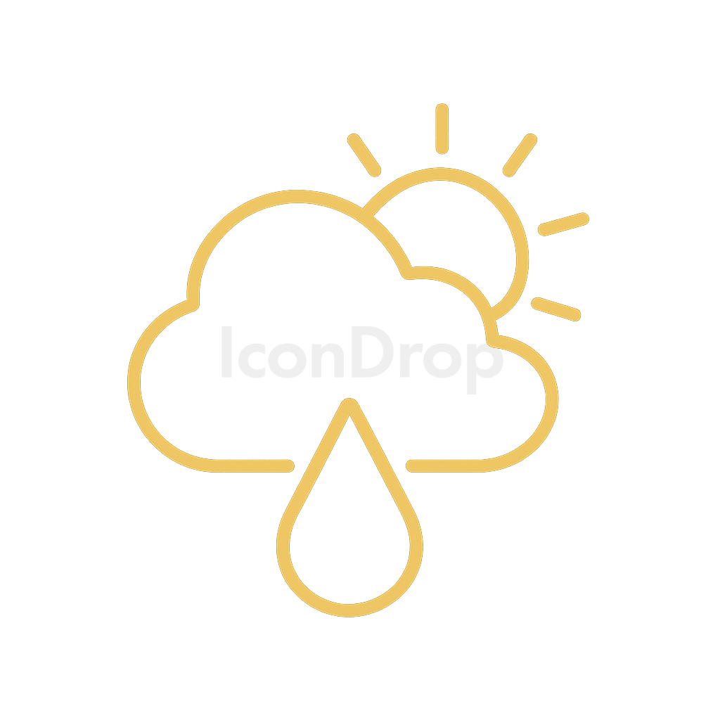 Black And Gold Weather Icon Outline