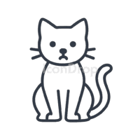 Black Cat Icon Aesthetic Outline