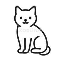 黒猫のアイコン（アウトライン）