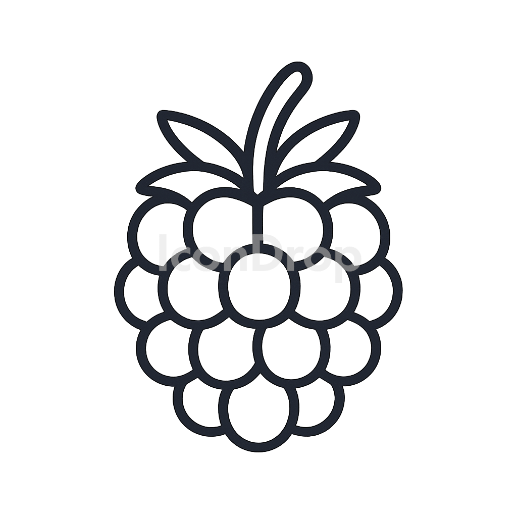 Blackberry Fruit Icon Outline