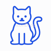 Blue Cat Icon Outline