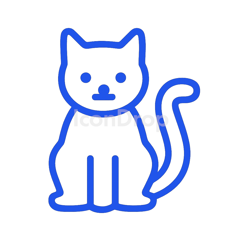青い猫のアイコン アウトライン