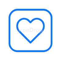 Blue Heart Icon App Outline