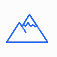 青い山のアイコン（アウトライン）