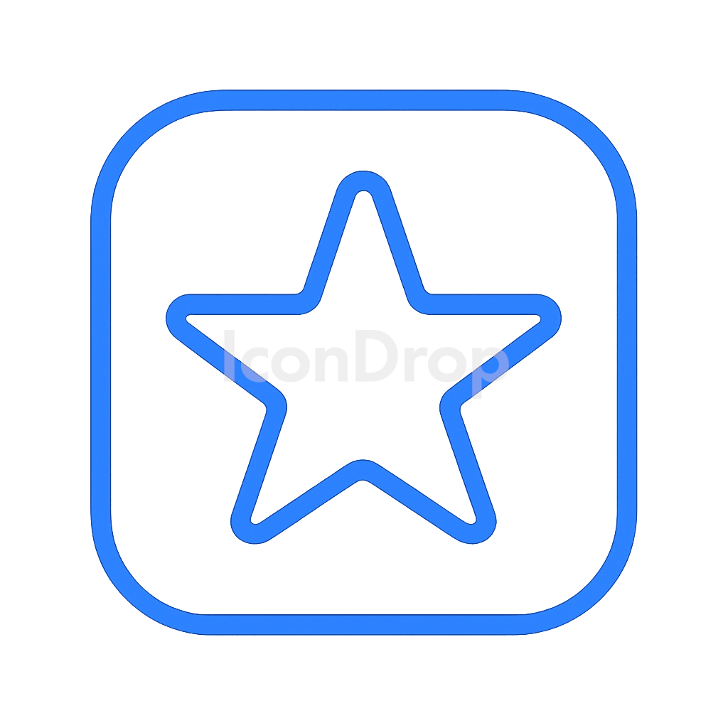 Blue Star App Icon Outline