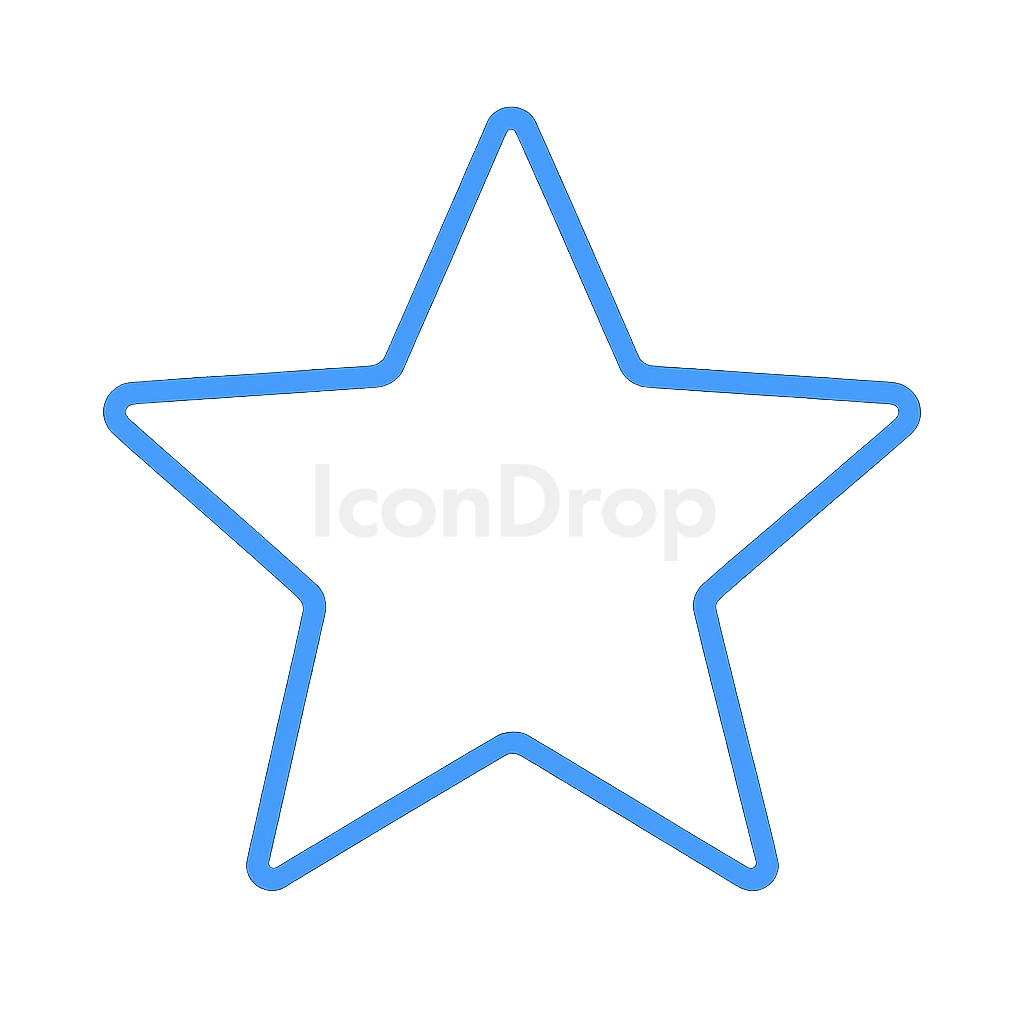 Blue Star Icon Aesthetic Outline