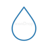 Blue Water Drop Icon Outline
