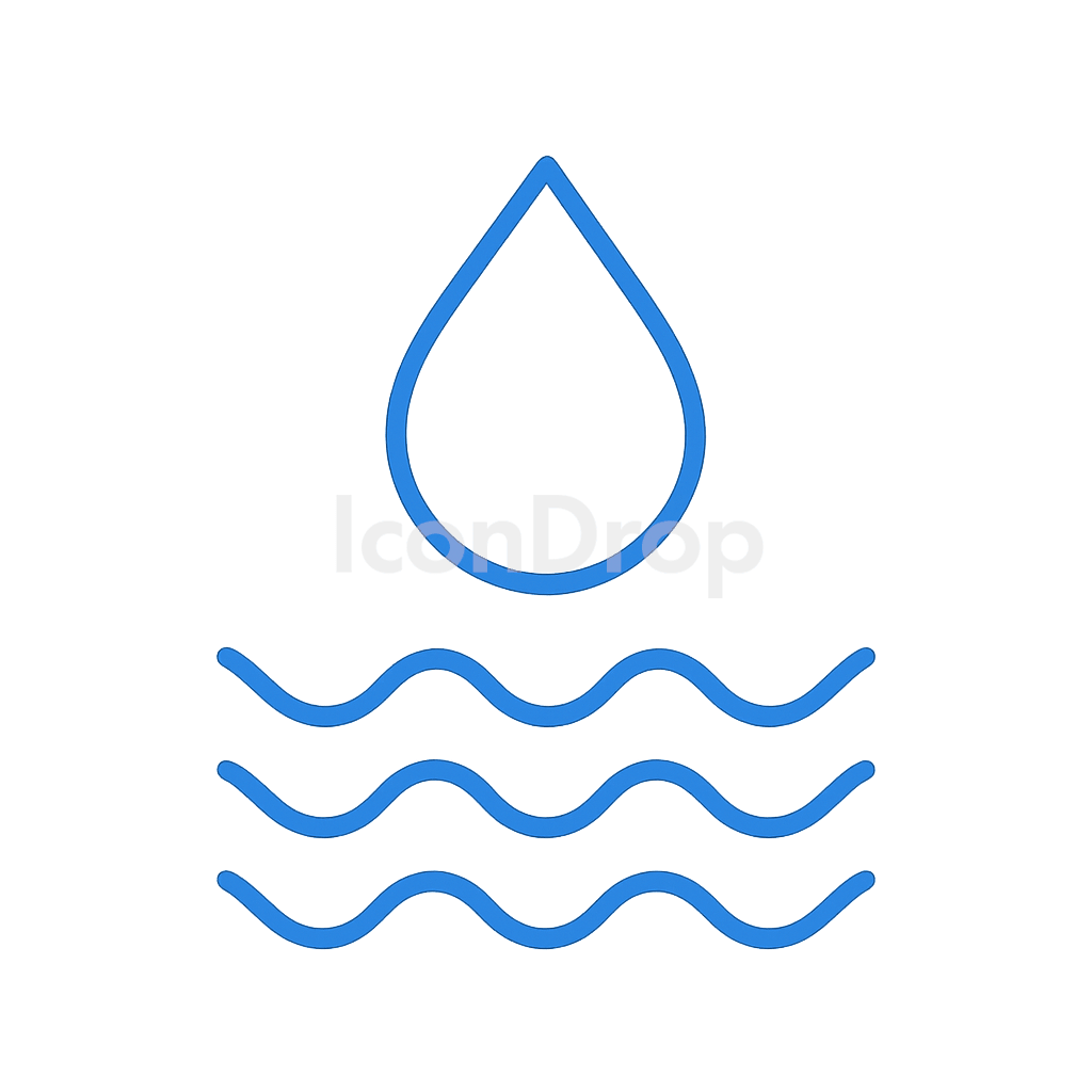 Blue Water Icon Outline