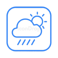 Blue Weather App Icon Outline