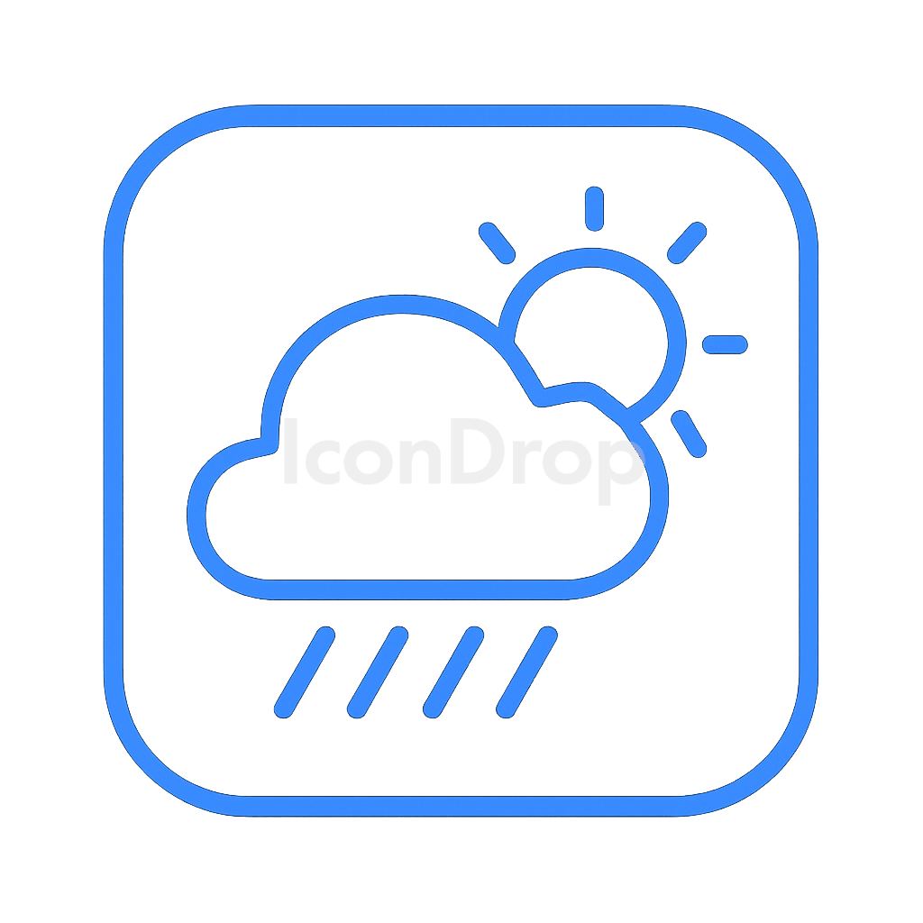 Blue Weather App Icon Outline