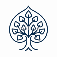 菩提樹(ボーディツリー)のアイコン(アウトライン)