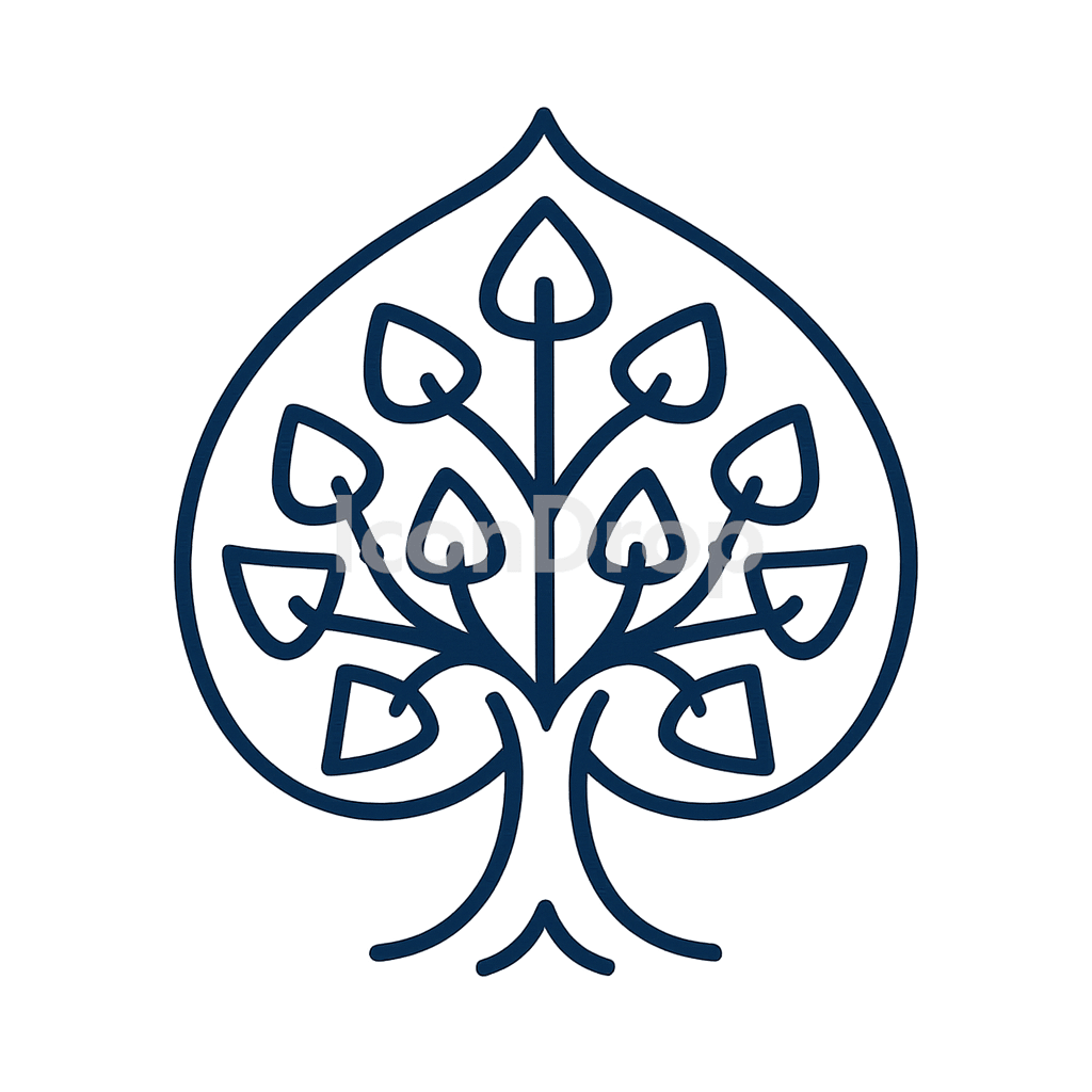 菩提樹（ボーディツリー）のアイコン アウトライン