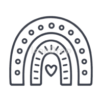 Boho Rainbow Icon Outline