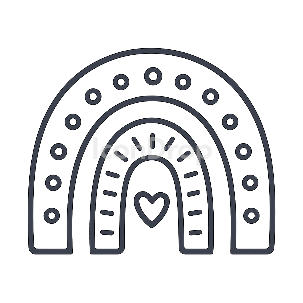 Boho Rainbow Icon Outline