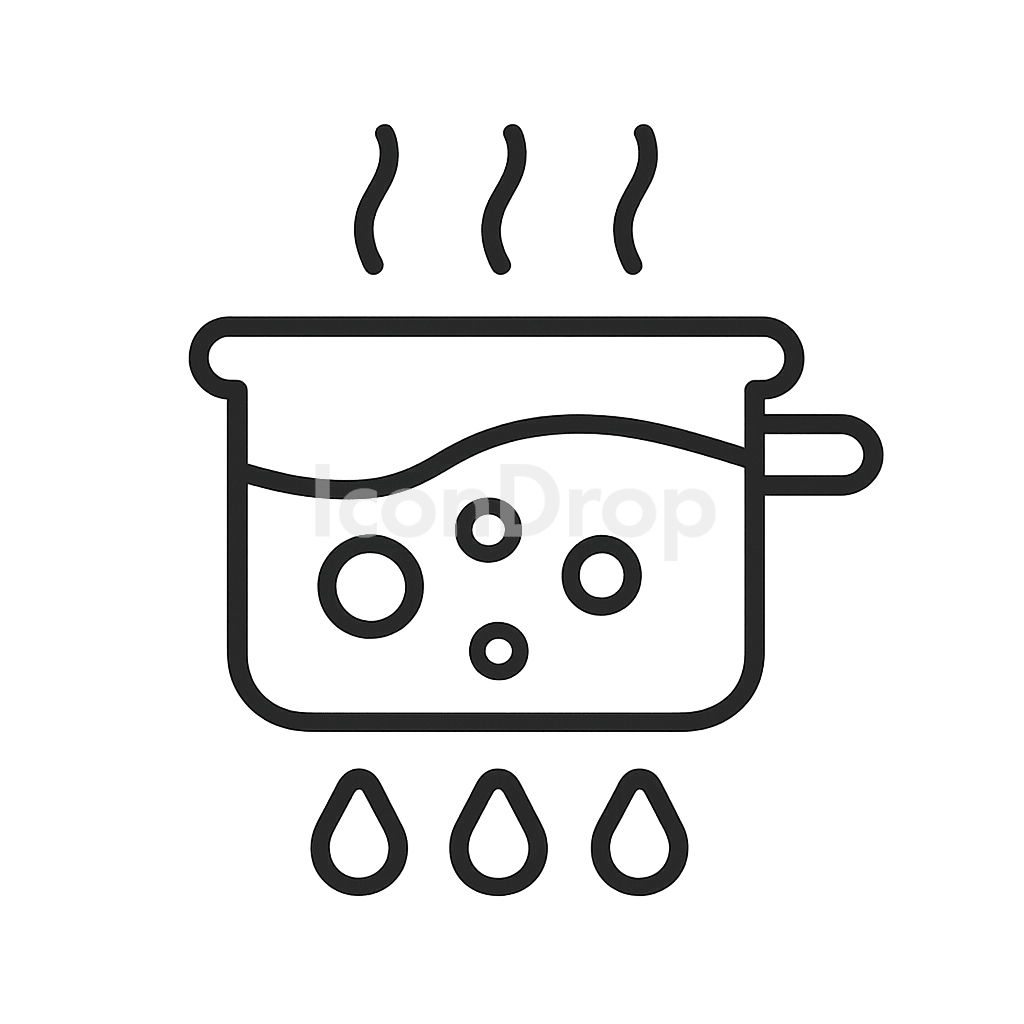 Boiling Water Icon Outline
