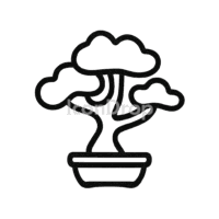 盆栽のアイコン(アウトライン)