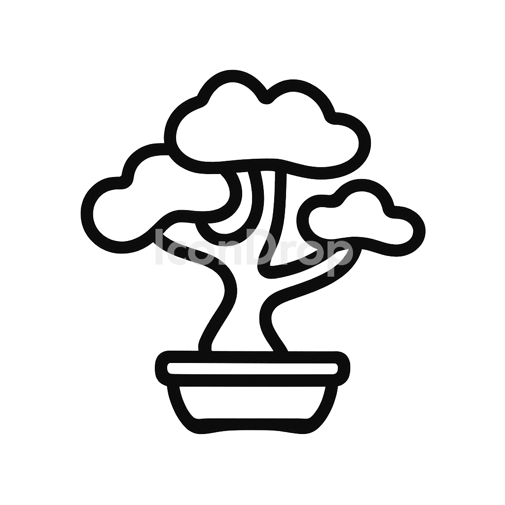 盆栽のアイコン アウトライン