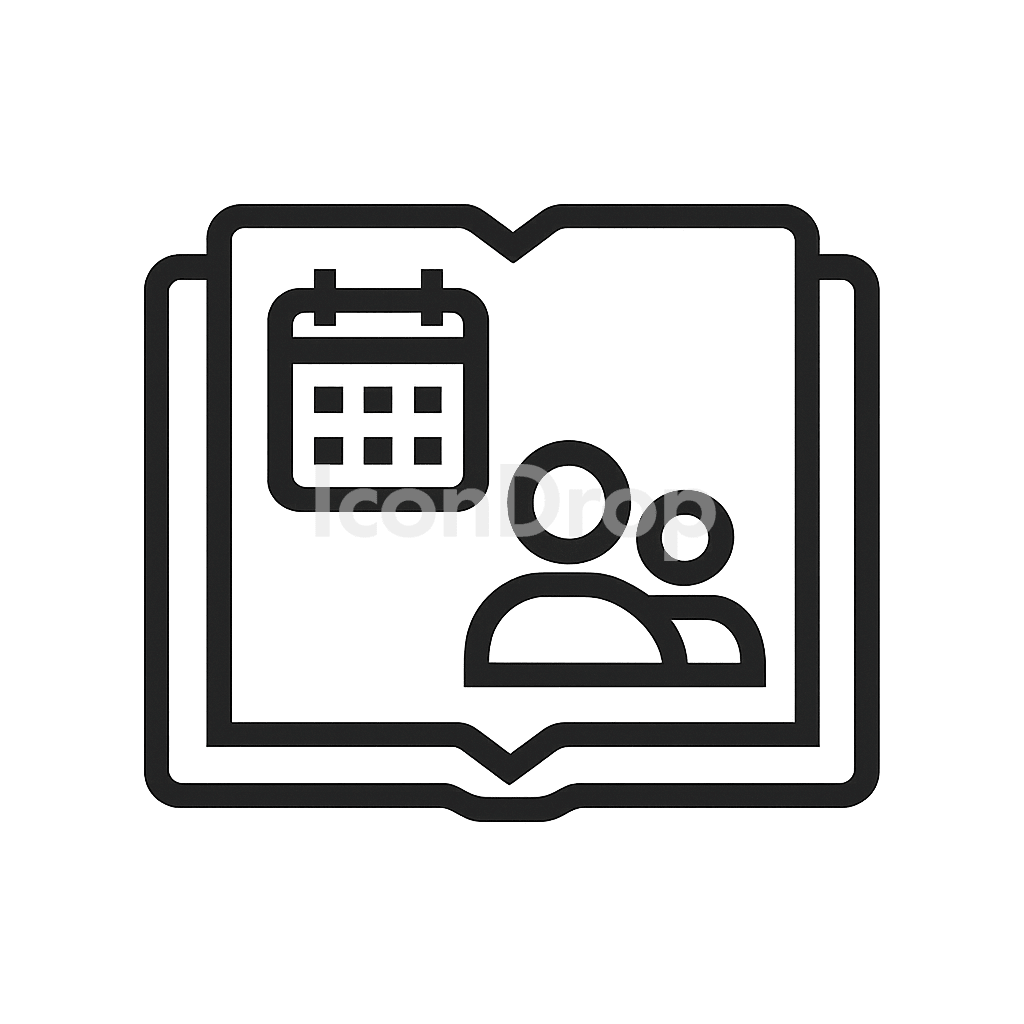 Book A Meeting Icon Outline